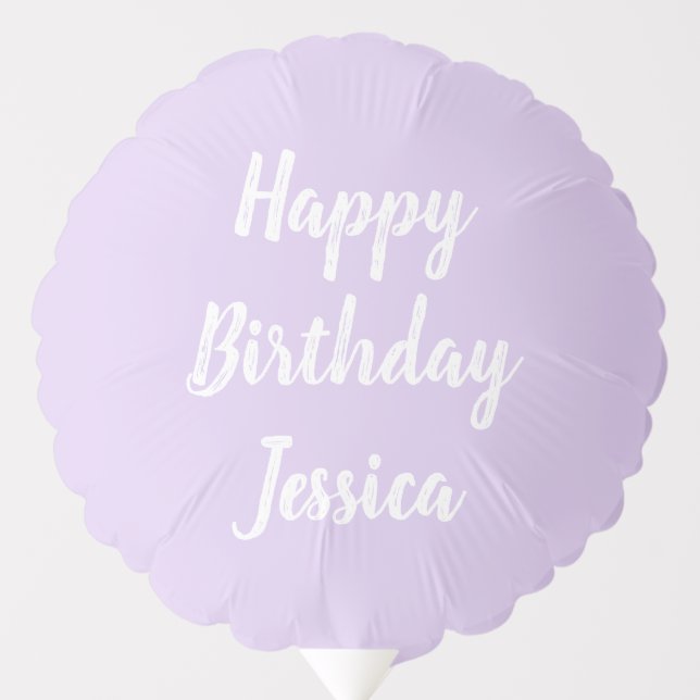 Happy birthday custom name number lavender purple balloon (Front)