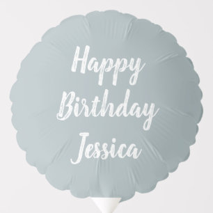 Happy birthday custom name number light blue balloon