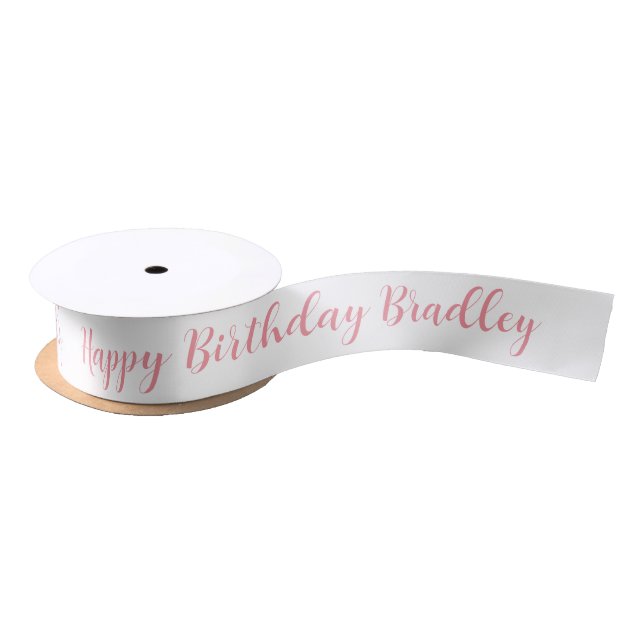 Happy Birthday Custom Name Personalized Satin Ribbon (Spool)