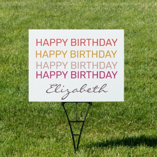 Happy Birthday custom name    Sign