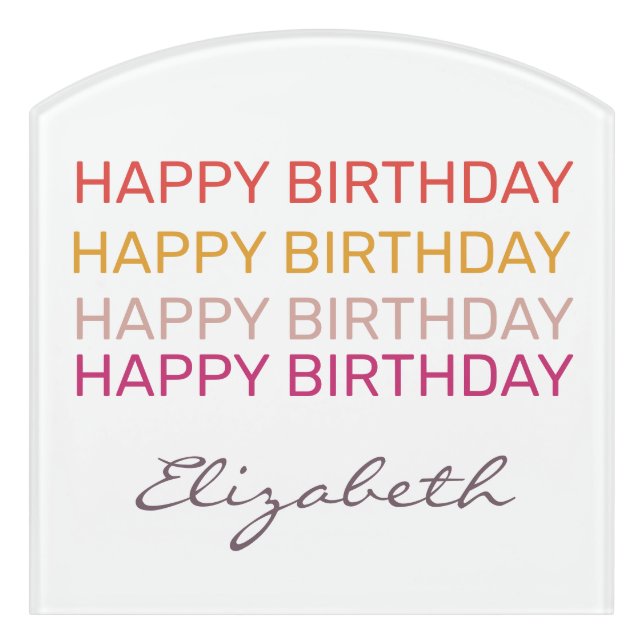 Happy Birthday custom name    Sign (Contour Front)