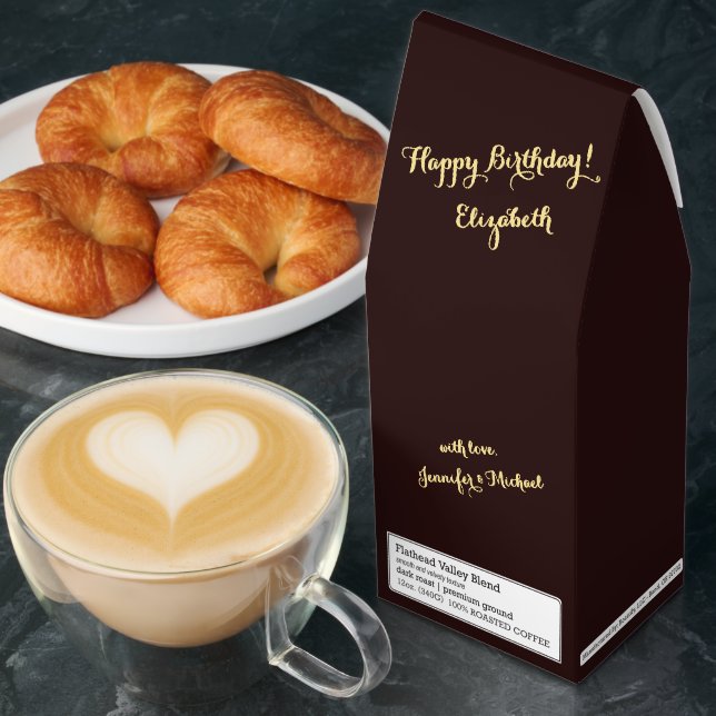Happy Birthday Custom Personalized Premium Freshly Roasted Coffee (Breakfast)