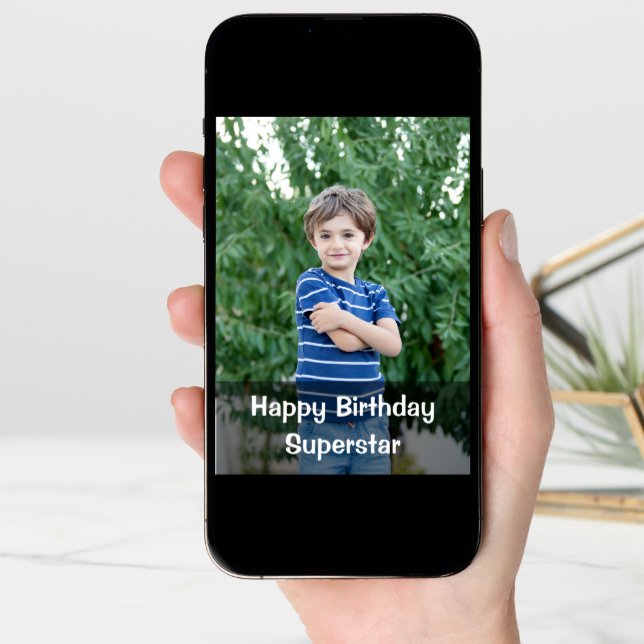 Happy Birthday Custom Photo Boy Birthday Card (Front Digital)