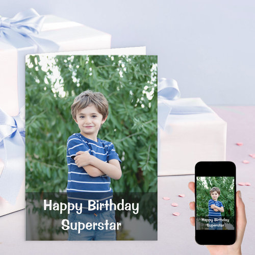 Happy Birthday Custom Photo Boy Birthday Card