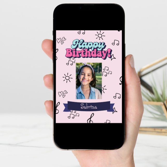 Happy Birthday Custom Photo  Card (Front Digital)