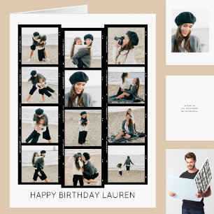 Happy Birthday Custom Photo Collage Film Large Card