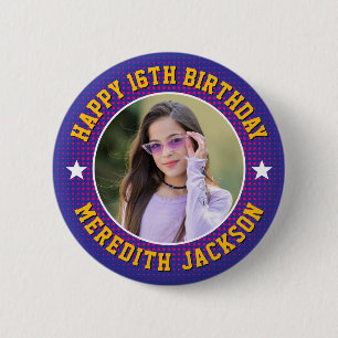 Happy Birthday Custom Photo Cool Personalized Button