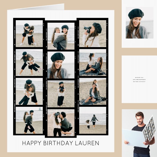 Happy Birthday Custom Photo Film Strip Big Card (Creator Uploaded)