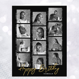 Happy Birthday Custom Photo Film Strip Black Big Card