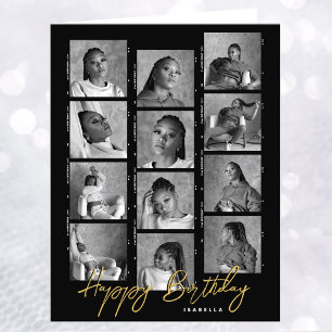 Happy Birthday Custom Photo Film Strip Script Big Card