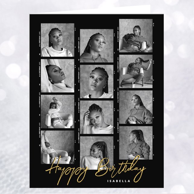 Happy Birthday Custom Photo Film Strip Script Big Card (Creator Uploaded)