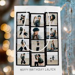 Happy Birthday Custom Photo Film Strip White Medium Gift Bag<br><div class="desc">Capture the moment with this stylish custom gift bag! Twelve favorite photos, arranged like a retro film photography contact sheet. Personalize the template with their age and the year, along with a "Happy Birthday" greeting, and the recipient's name. A chic gift wrap template perfect for family and friends! The film...</div>