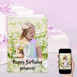 Happy Birthday Custom Photo Girls Birthday Card<br><div class="desc">Personalized photo birthday card for your daughter, niece, sister or other female friend or relation. All of the wording, inside and out, can be customized and the photo template is set up for you to add your own picture to the front. This design has a light overlay with black typography...</div>