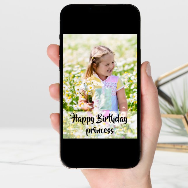 Happy Birthday Custom Photo Girls Birthday Card (Front Digital)