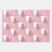 Happy Birthday Custom Photo Pink Lavender Set of 3 Wrapping Paper Sheets (Front 2)