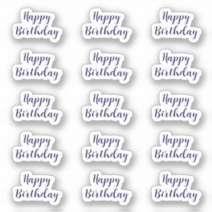 Happy Birthday Custom Text Age Navy Blue Simple Sticker
