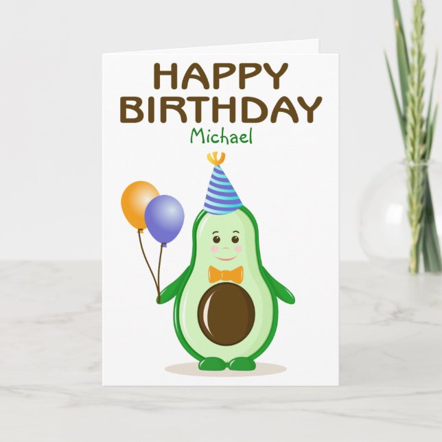 Happy Birthday, Custom Vegan Birthday Card (Front)
