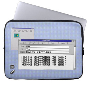 Happy Birthday Custom Windows 95 Computer Theme Laptop Sleeve