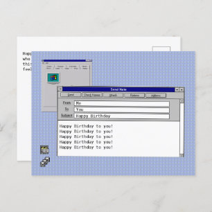 Happy Birthday Custom Windows 95 Computer Theme Postcard