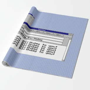 Happy Birthday Custom Windows 95 Computer Theme Wrapping Paper