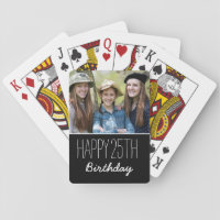 Happy Birthday Custom Year And Photo Personalized Playing Cards