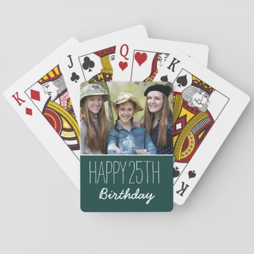 Happy Birthday Custom Year And Photo Personalized  Playing Cards