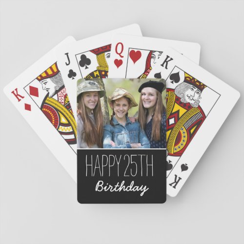 Happy Birthday Custom Year And Photo Personalized Poker Cards