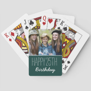 Happy Birthday Custom Year And Photo Personalized Poker Cards