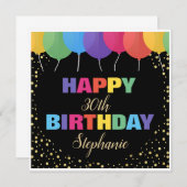 Happy Birthday Custom Year Name Colorful Balloons (Front/Back)