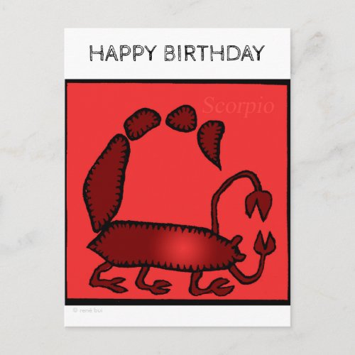 Happy Birthday Custom Zodiac Sign Scorpio Postcard