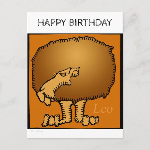 Happy Birthday Custom Zodiac Signs Leo Postcard