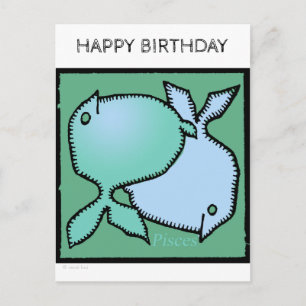Happy Birthday Custom Zodiac Signs Pisces Postcard