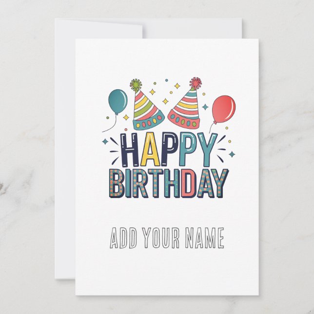 Happy birthday customizable card  (Front)