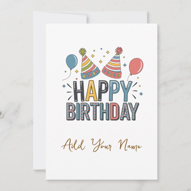 Happy birthday customizable card  (Front)