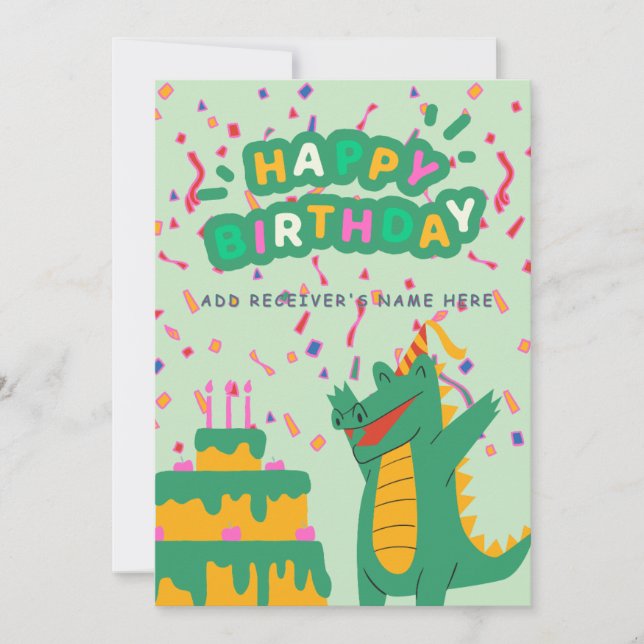 Happy Birthday Customizable Digital Greeting Card (Front)
