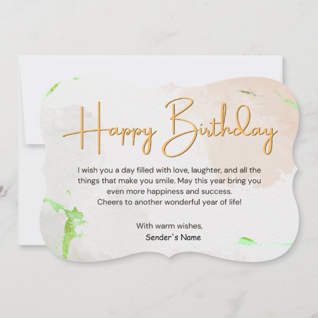  Happy Birthday Customizable Digital Greeting Card (Front)