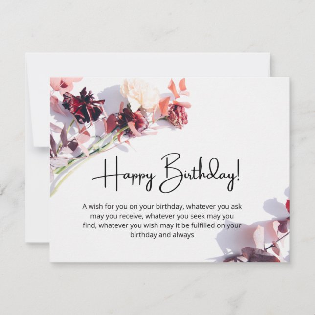 Happy Birthday customizable Flat Greeting Card  (Front)