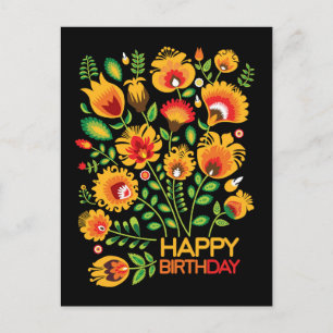 Happy Birthday customizable folklore postcard