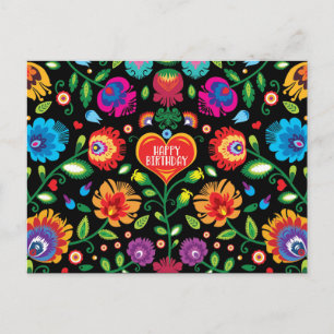 😍Happy Birthday customizable folklore postcard