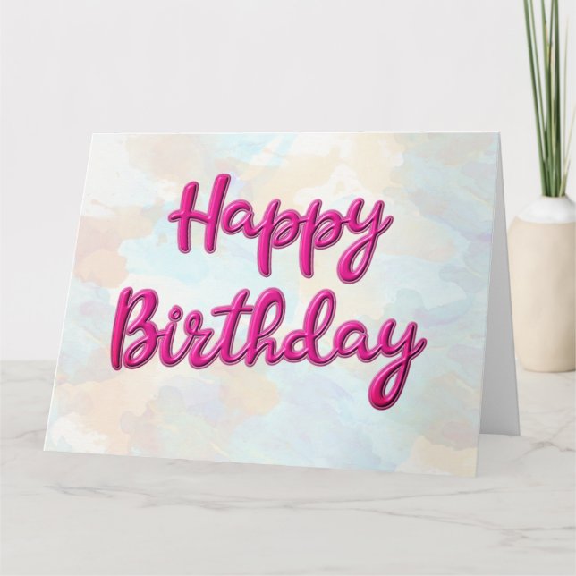 Happy Birthday Customizable Magenta XL Greeting Card (Front)