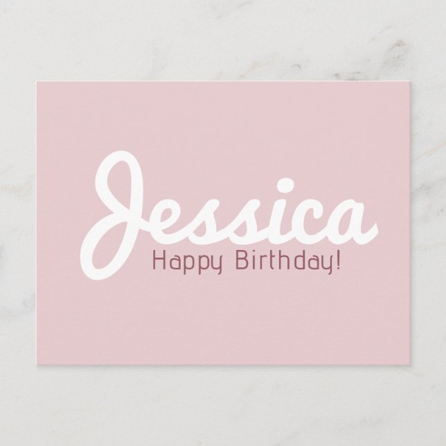 Happy Birthday, Customizable Name | Rose Gold Postcard (Front)