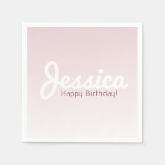 Happy Birthday, Customizable Name | Rose Ombre Napkins