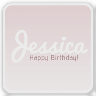 Happy Birthday, Customizable Name Rose Ombre Sticker