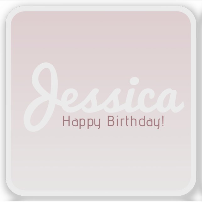 Happy Birthday, Customizable Name | Rose Ombre Sticker (Front)