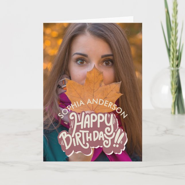Happy Birthday Customizable Note Card (Front)