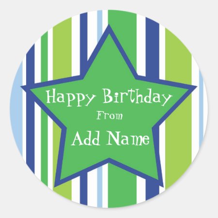Happy Birthday Customizable Star Sticker