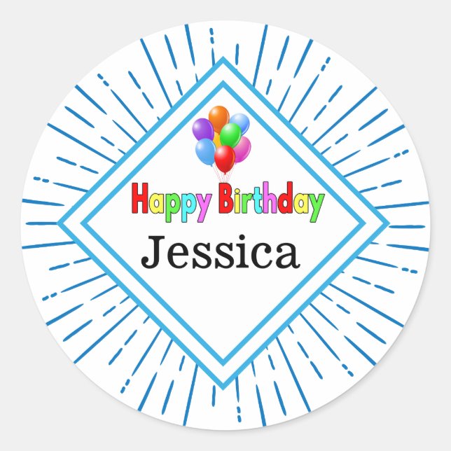Happy Birthday Customizable Sticker Sheet (Front)