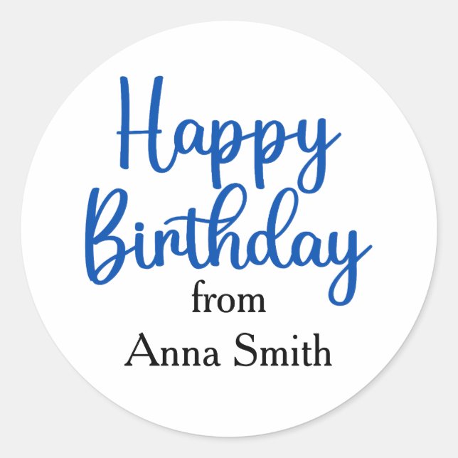 Happy Birthday Customizable Stickers  (Front)