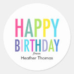 Happy Birthday Customizable Stickers For Gifts at Zazzle
