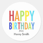 Happy Birthday Customizable Stickers For Gifts at Zazzle